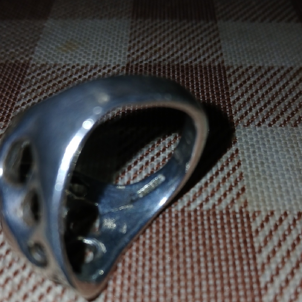 Silver Skull Statement Ring - Bold Gothic Jewelry - image 5